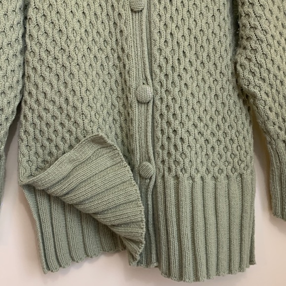 Millar Ireland Green Thick Knit Wool Cashmere Long Button Down Cardigan Jacket M - Picture 6 of 17